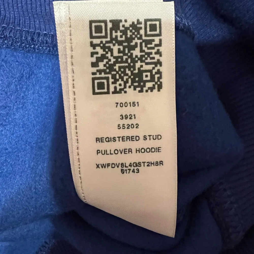 NWT True Religion Pullover Hoodie Men’s Size Large‎ Blue Registered Rhinestones